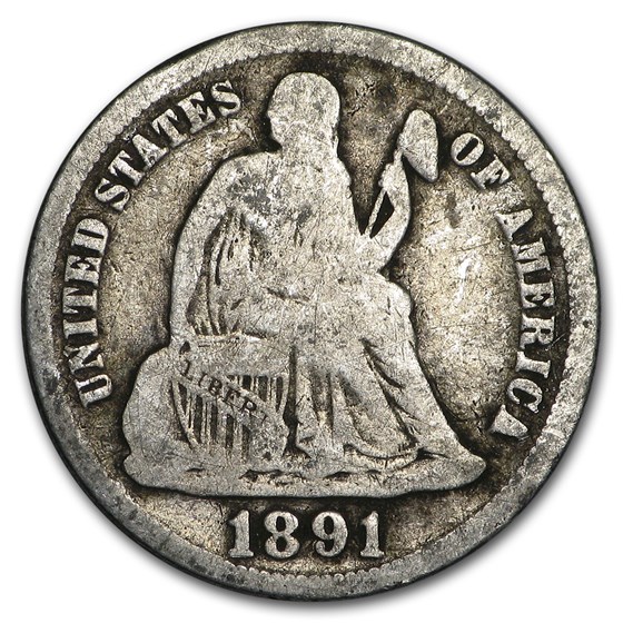 1891 Liberty Seated Dime Good 1891 Liberty Seated Dime Good